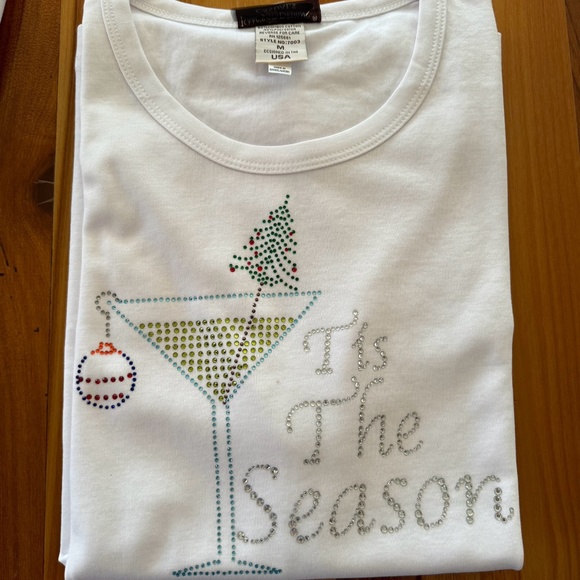 Tis The Season Rhinestone Ladies Shirt - Picture 2 of 2